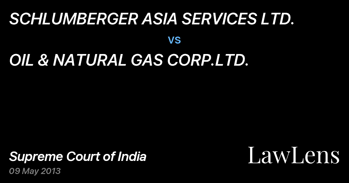 Preview image for SCHLUMBERGER ASIA SERVICES LTD. vs. OIL & NATURAL GAS CORP.LTD.