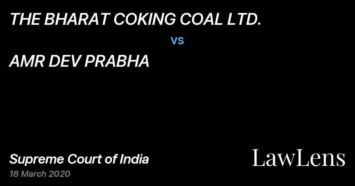 Preview image for THE BHARAT COKING COAL LTD. vs. AMR DEV PRABHA