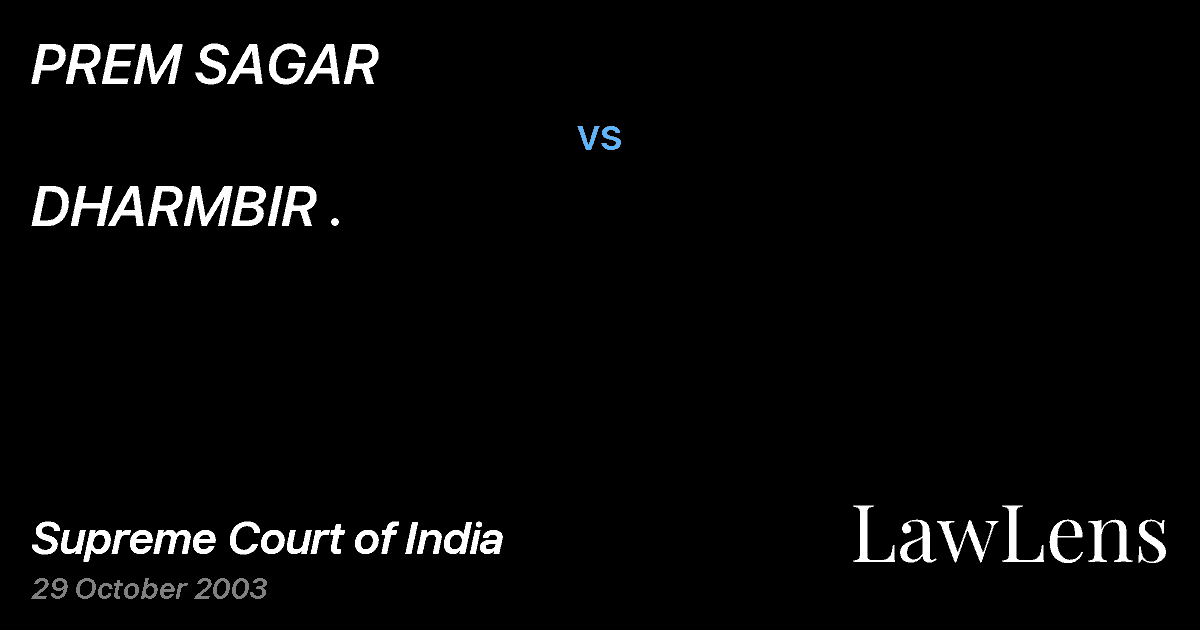 Preview image for PREM SAGAR vs. DHARMBIR .