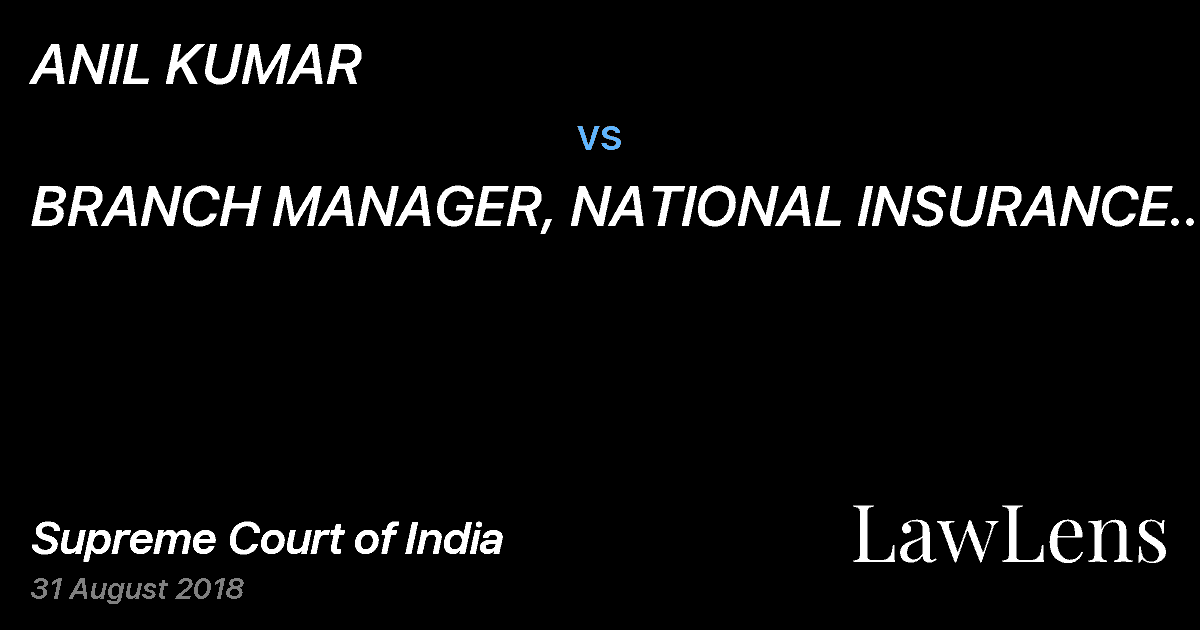Preview image for ANIL KUMAR vs. BRANCH MANAGER, NATIONAL INSURANCE COMPANY LTD.