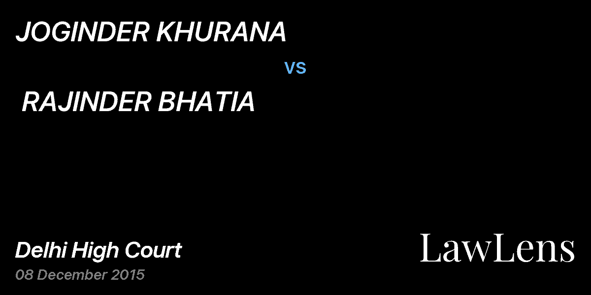 Preview image for JOGINDER KHURANA  vs.  RAJINDER BHATIA