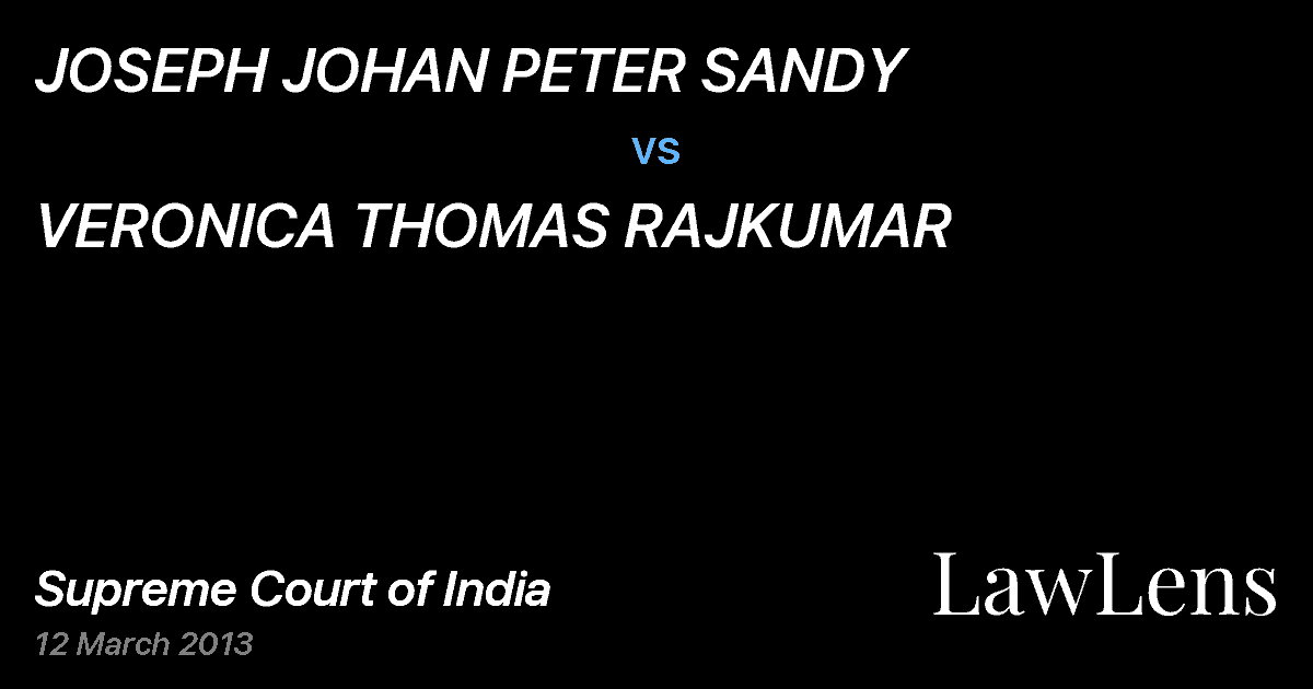 Preview image for JOSEPH JOHAN PETER SANDY vs. VERONICA THOMAS RAJKUMAR