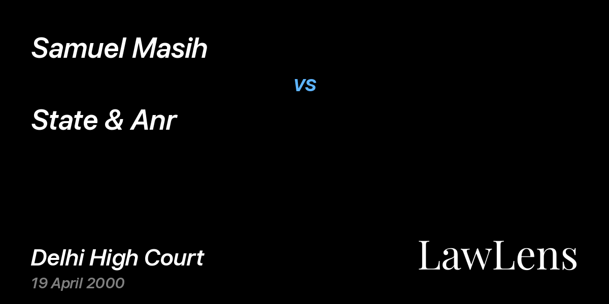 Preview image for Samuel Masih vs. State & Anr