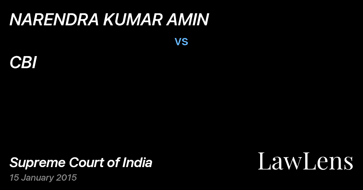 Preview image for NARENDRA KUMAR AMIN vs. CBI