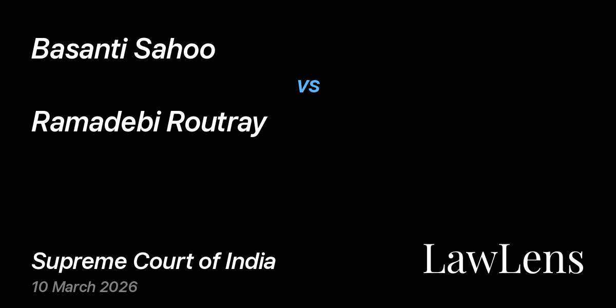 Preview image for Basanti Sahoo vs. Ramadebi Routray