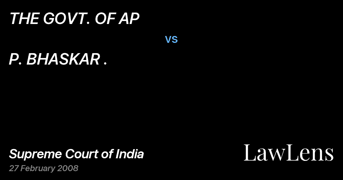 Preview image for THE GOVT. OF AP vs. P. BHASKAR .
