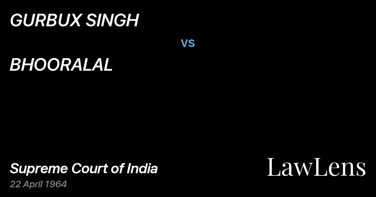 Preview image for GURBUX SINGH vs. BHOORALAL