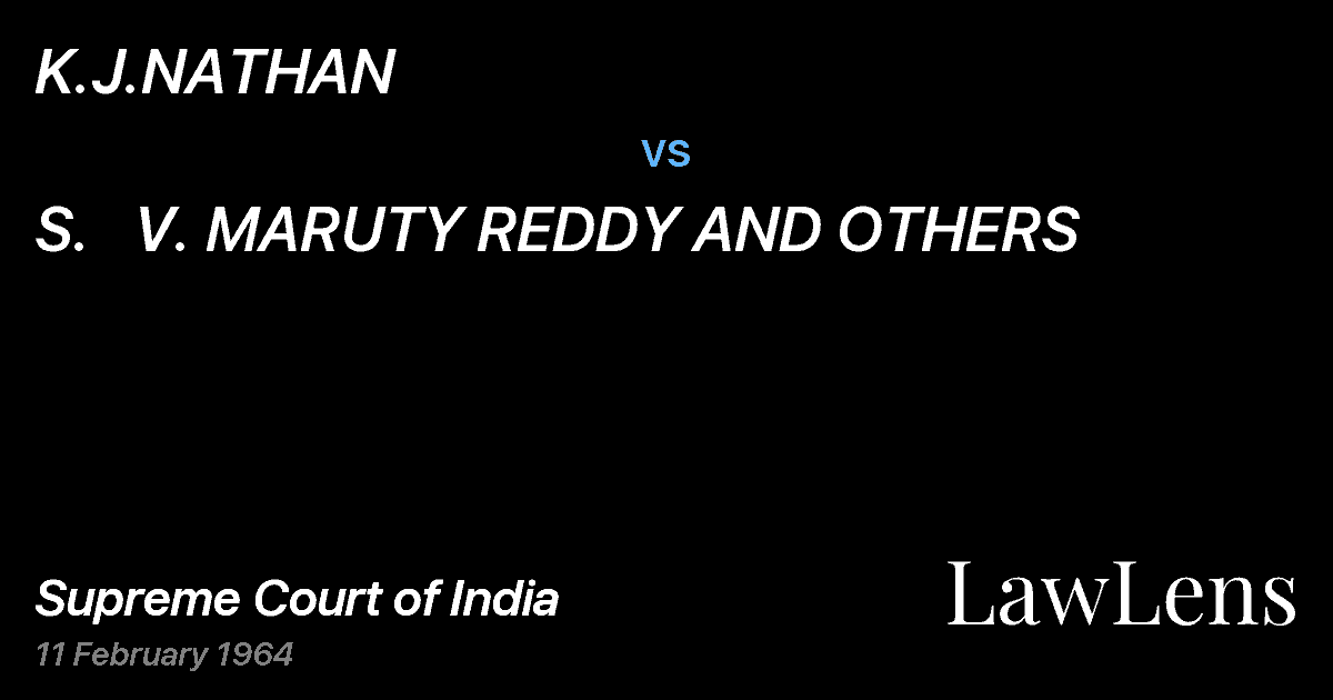 Preview image for K.J.NATHAN vs. S.   V. MARUTY REDDY AND OTHERS