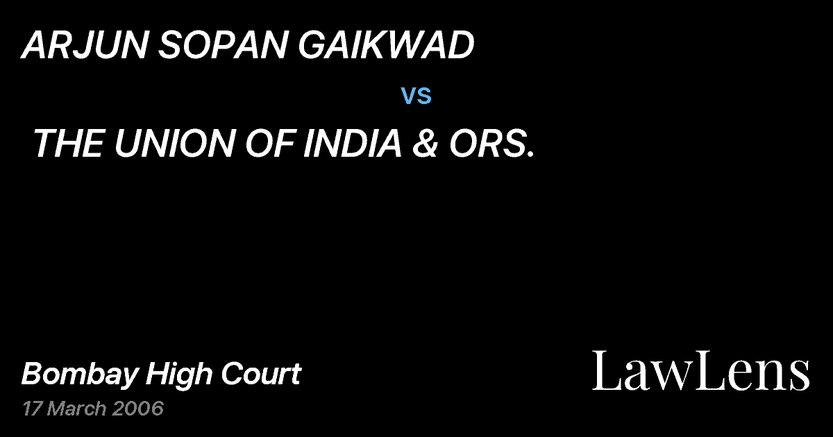 Preview image for ARJUN SOPAN GAIKWAD  vs.  THE UNION OF INDIA & ORS.