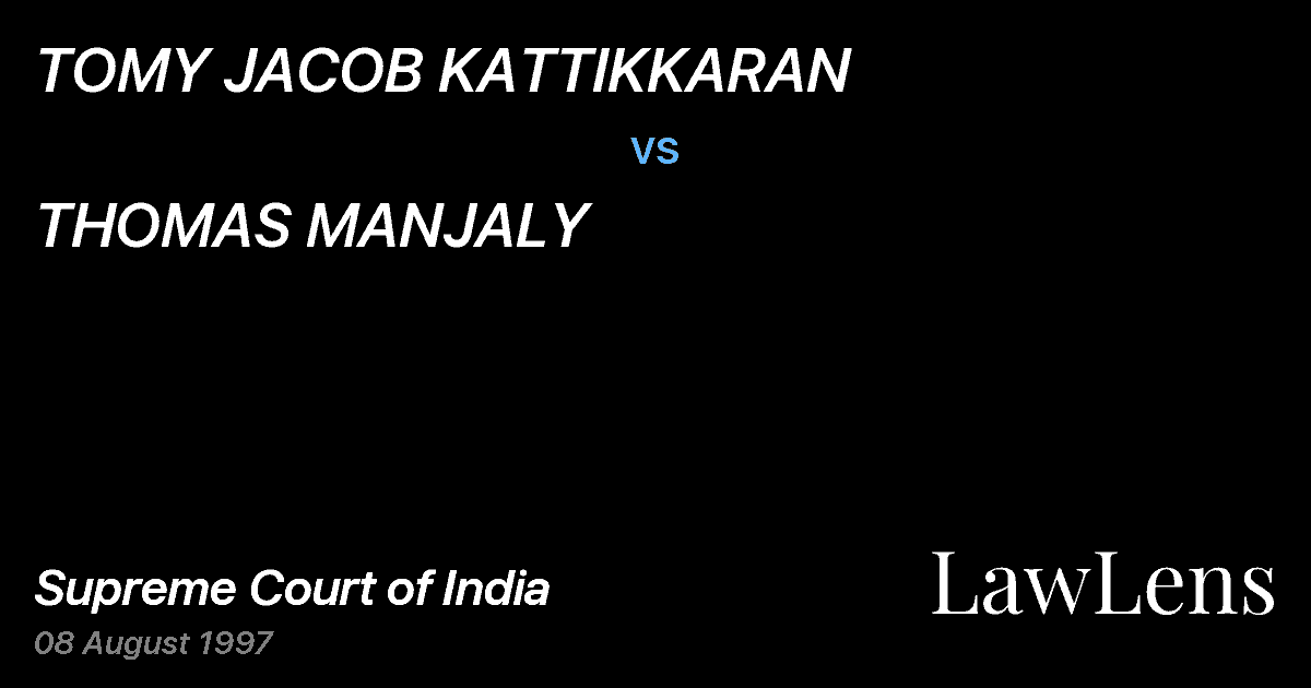 Preview image for TOMY JACOB KATTIKKARAN vs. THOMAS MANJALY