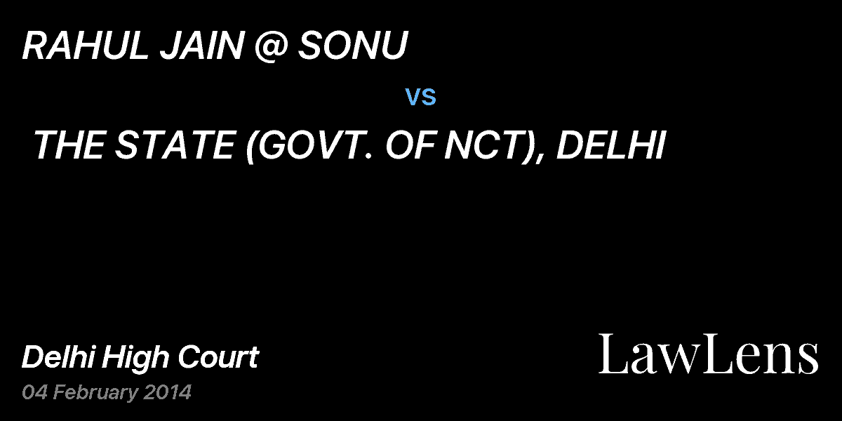Preview image for RAHUL JAIN @ SONU  vs.  THE STATE (GOVT. OF NCT), DELHI