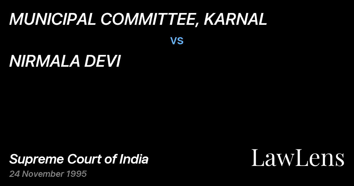 Preview image for MUNICIPAL COMMITTEE, KARNAL vs. NIRMALA DEVI