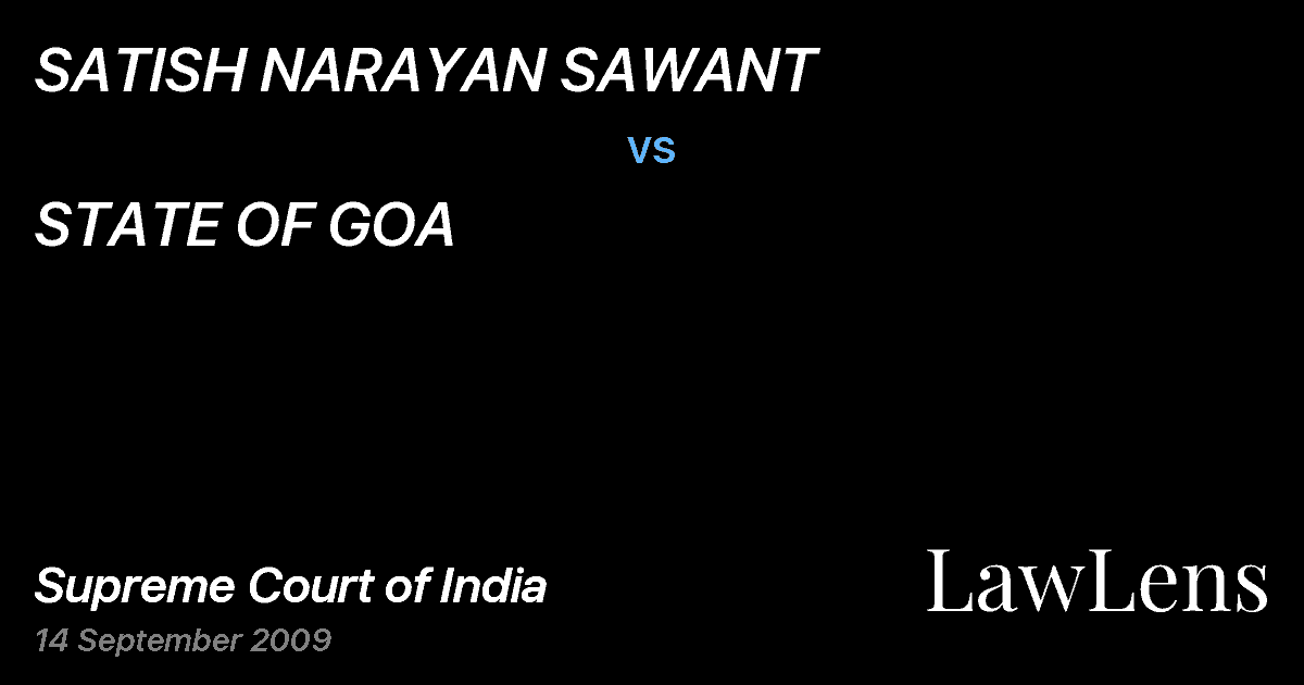 Preview image for SATISH NARAYAN SAWANT vs. STATE OF GOA