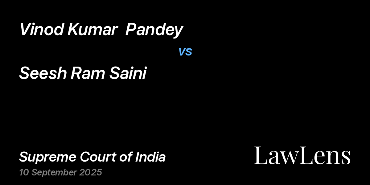 Preview image for Vinod Kumar  Pandey vs. Seesh Ram Saini