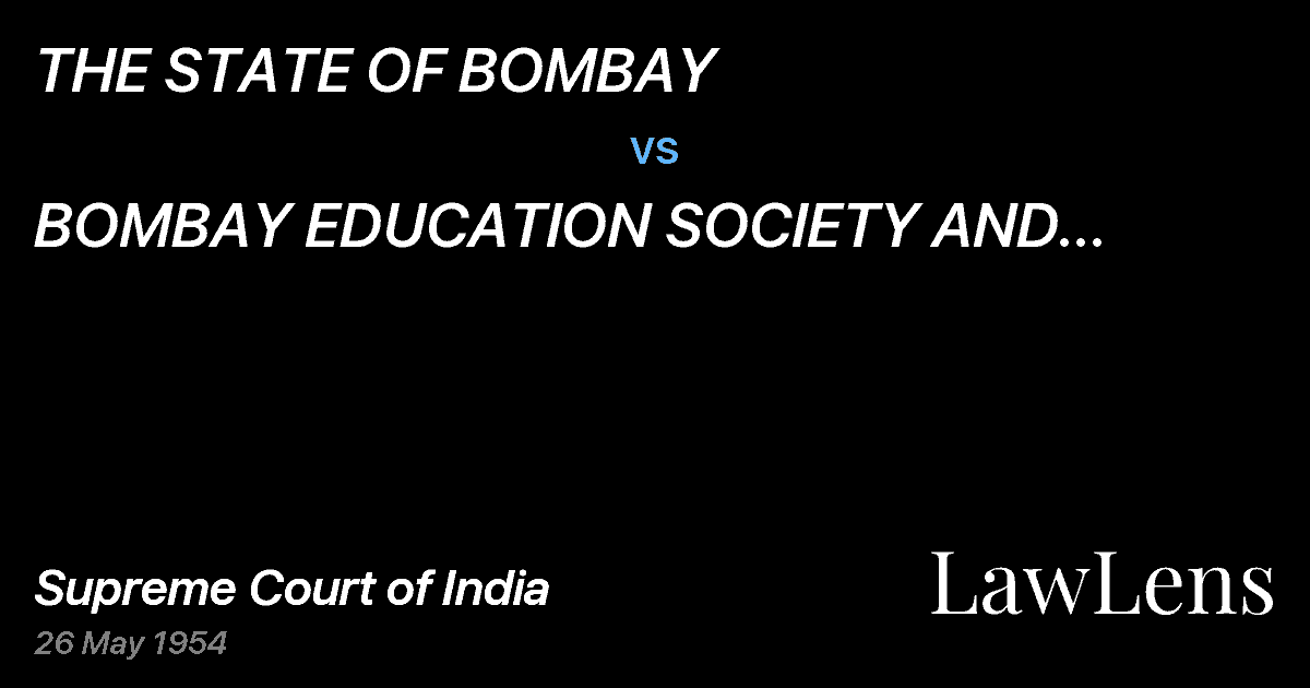 Preview image for THE STATE OF BOMBAY vs. BOMBAY	 EDUCATION  SOCIETY  AND  OTHERS.(With Connected Ap