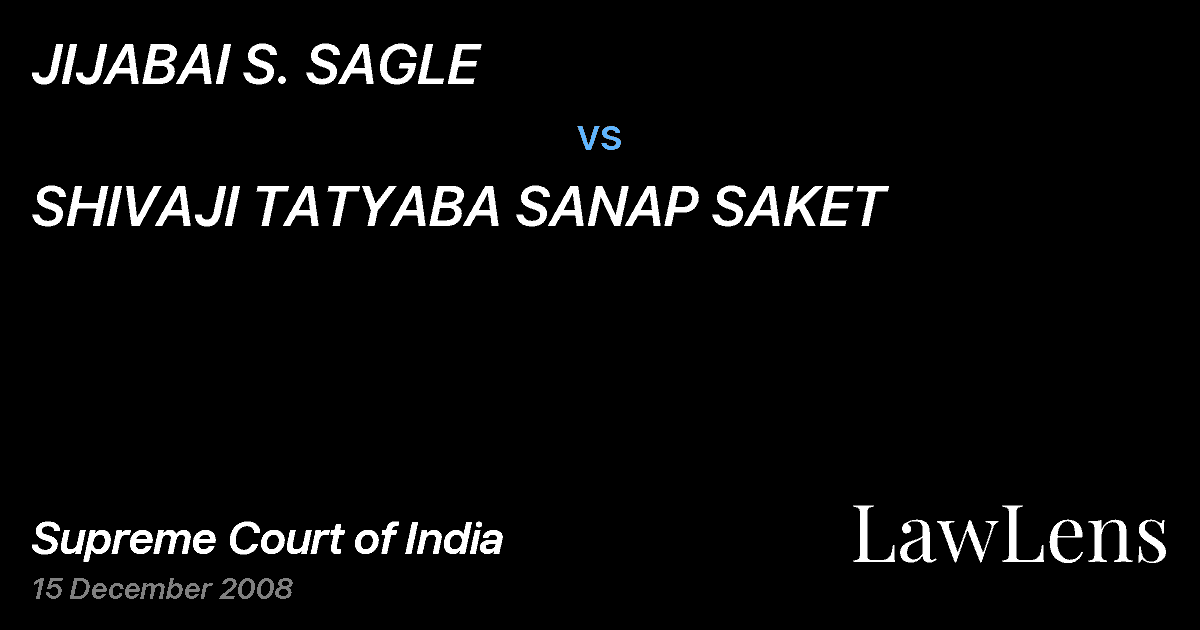 Preview image for JIJABAI S. SAGLE vs. SHIVAJI TATYABA SANAP SAKET