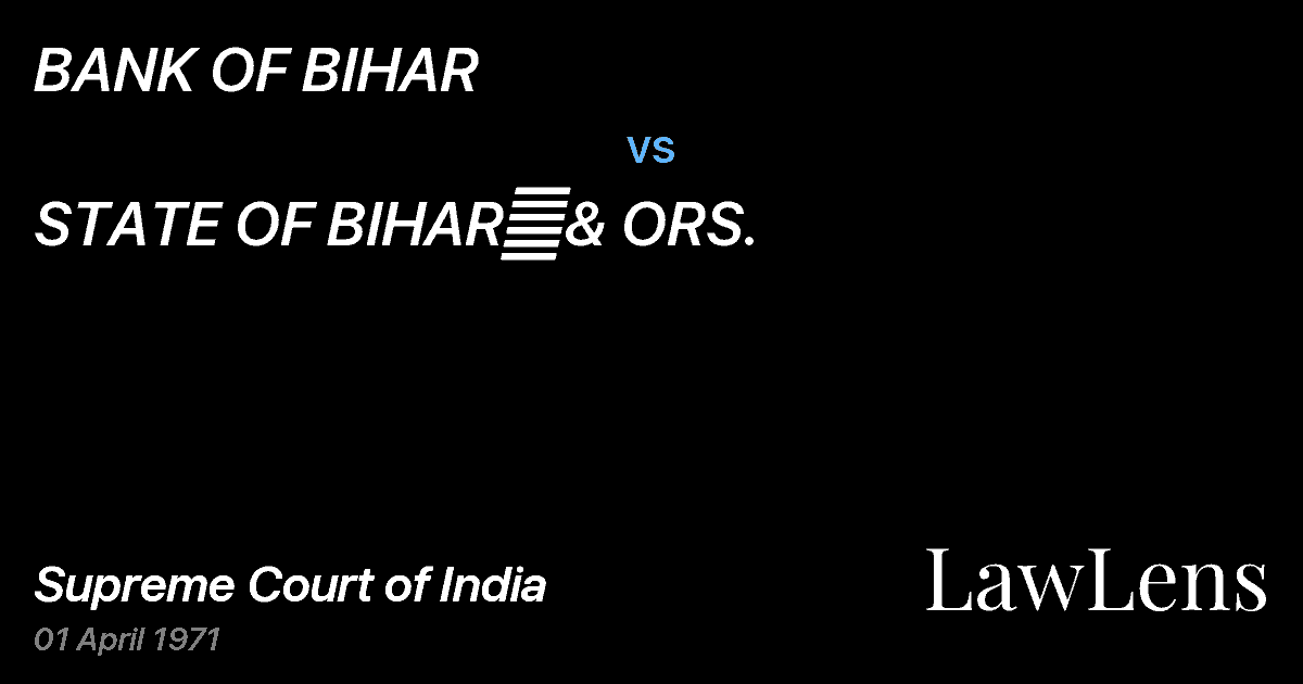 Preview image for BANK OF BIHAR vs. STATE OF BIHAR	& ORS.