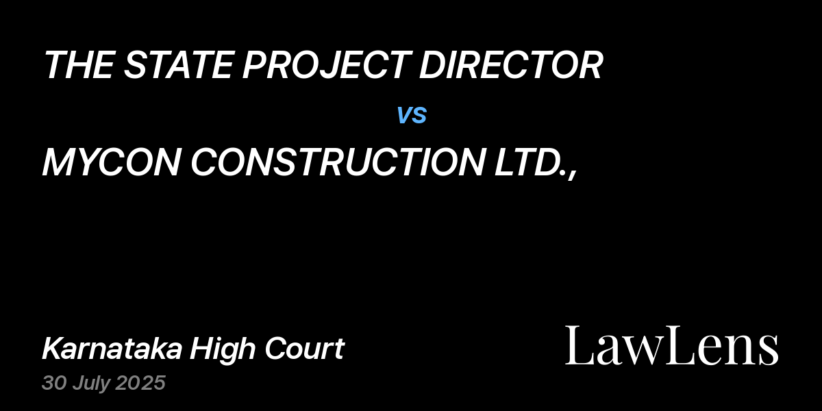 Preview image for THE STATE PROJECT DIRECTOR vs. MYCON CONSTRUCTION LTD.,
