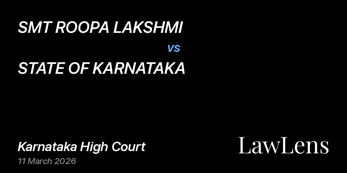 Preview image for SMT ROOPA LAKSHMI vs. STATE OF KARNATAKA