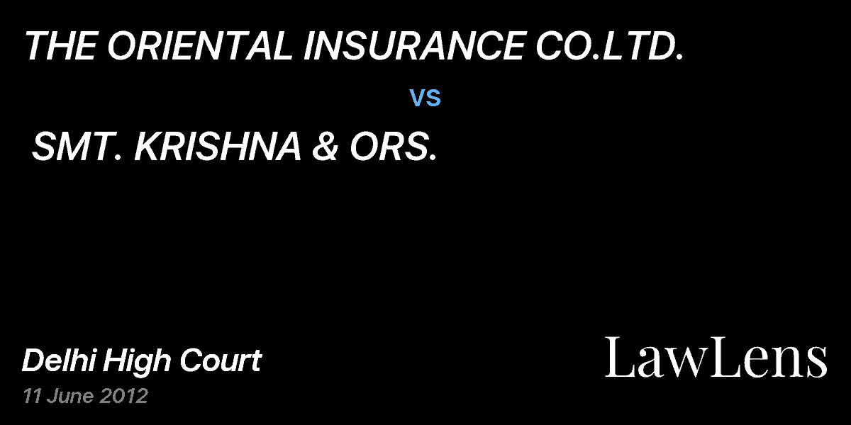 Preview image for THE ORIENTAL INSURANCE CO.LTD.  vs.  SMT. KRISHNA & ORS.