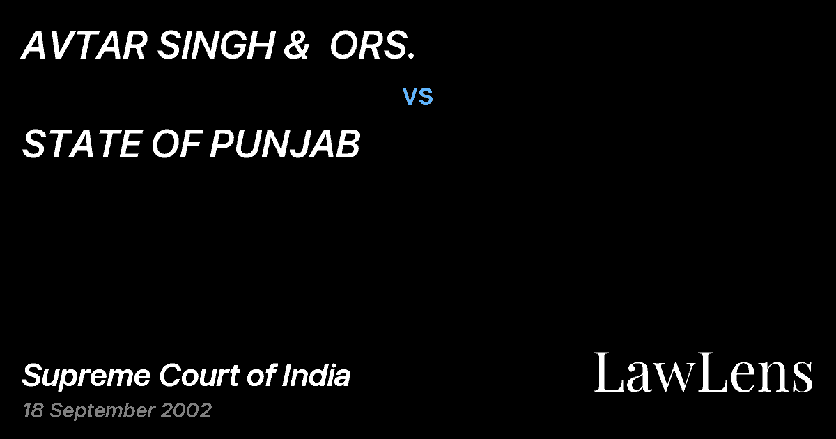 Preview image for AVTAR SINGH &  ORS. vs. STATE OF PUNJAB