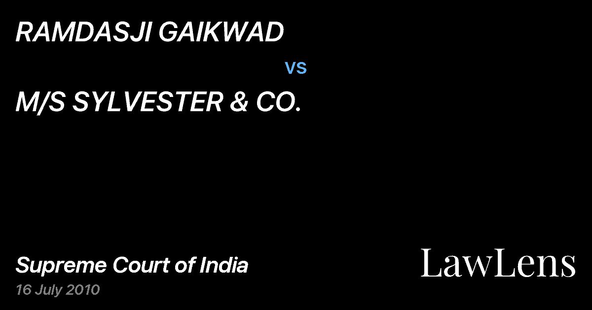 Preview image for RAMDASJI GAIKWAD vs. M/S SYLVESTER & CO.