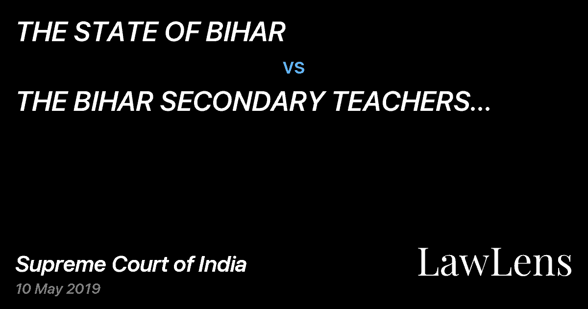 Preview image for THE STATE OF BIHAR vs. THE BIHAR SECONDARY TEACHERS STRUGGLE COMMITTEE MUNGER