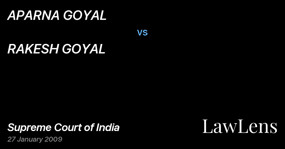 Preview image for APARNA GOYAL vs. RAKESH GOYAL