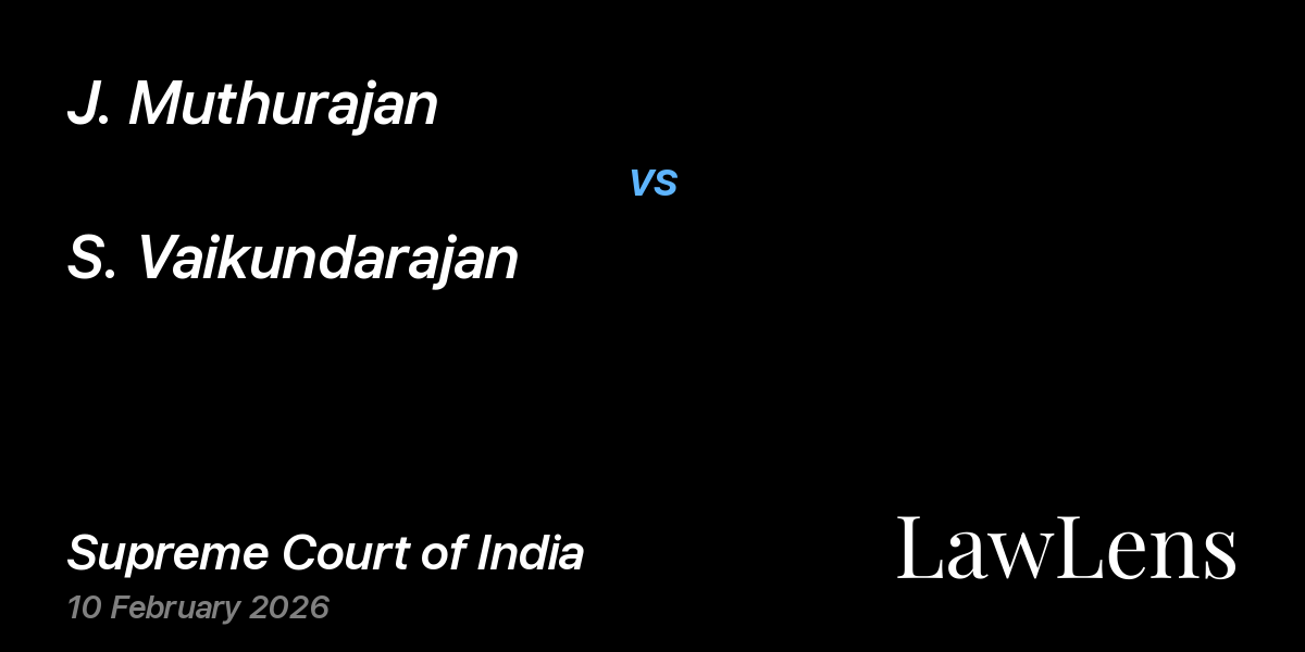 Preview image for J. Muthurajan vs. S. Vaikundarajan