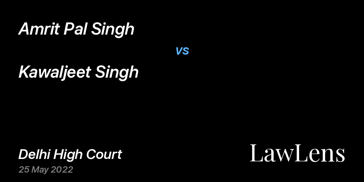 Preview image for Amrit Pal Singh vs. Kawaljeet Singh