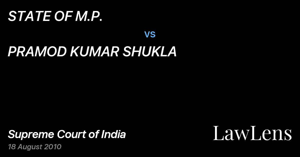 Preview image for STATE OF M.P. vs. PRAMOD KUMAR SHUKLA