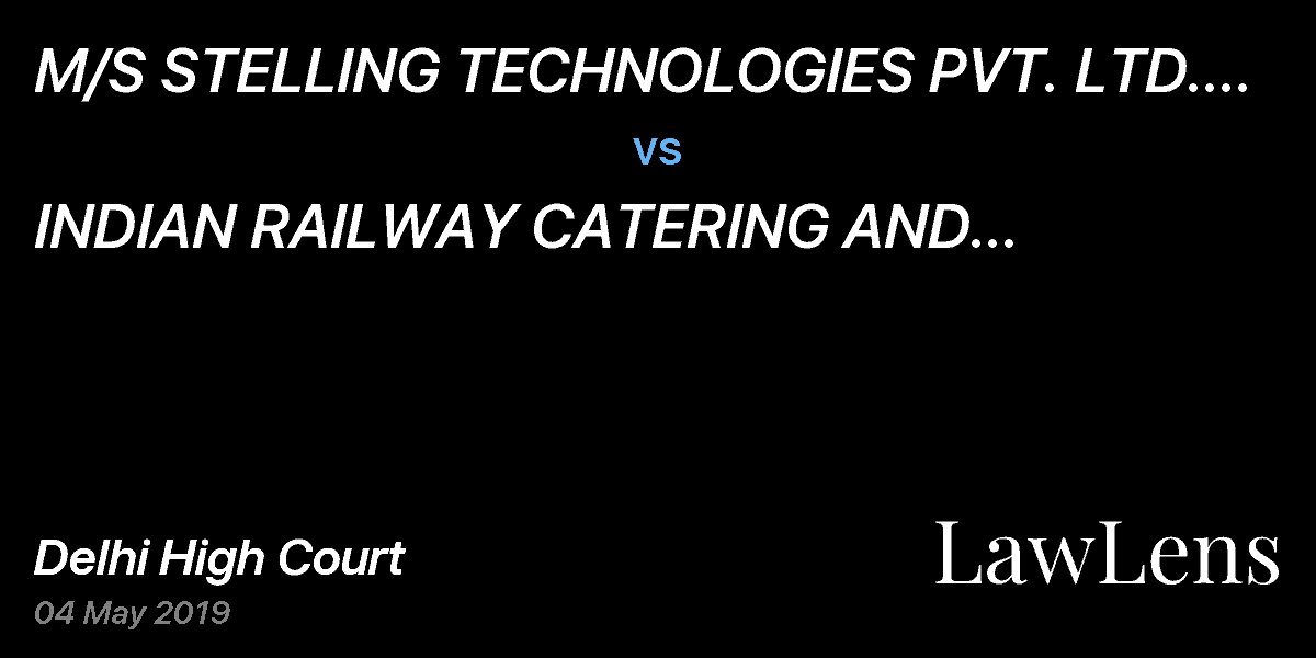 Preview image for M/S STELLING TECHNOLOGIES PVT. LTD. (RAILYATRI.IN) AND ANR. vs. INDIAN RAILWAY CATERING AND TOURISM CORPORATION LTD.