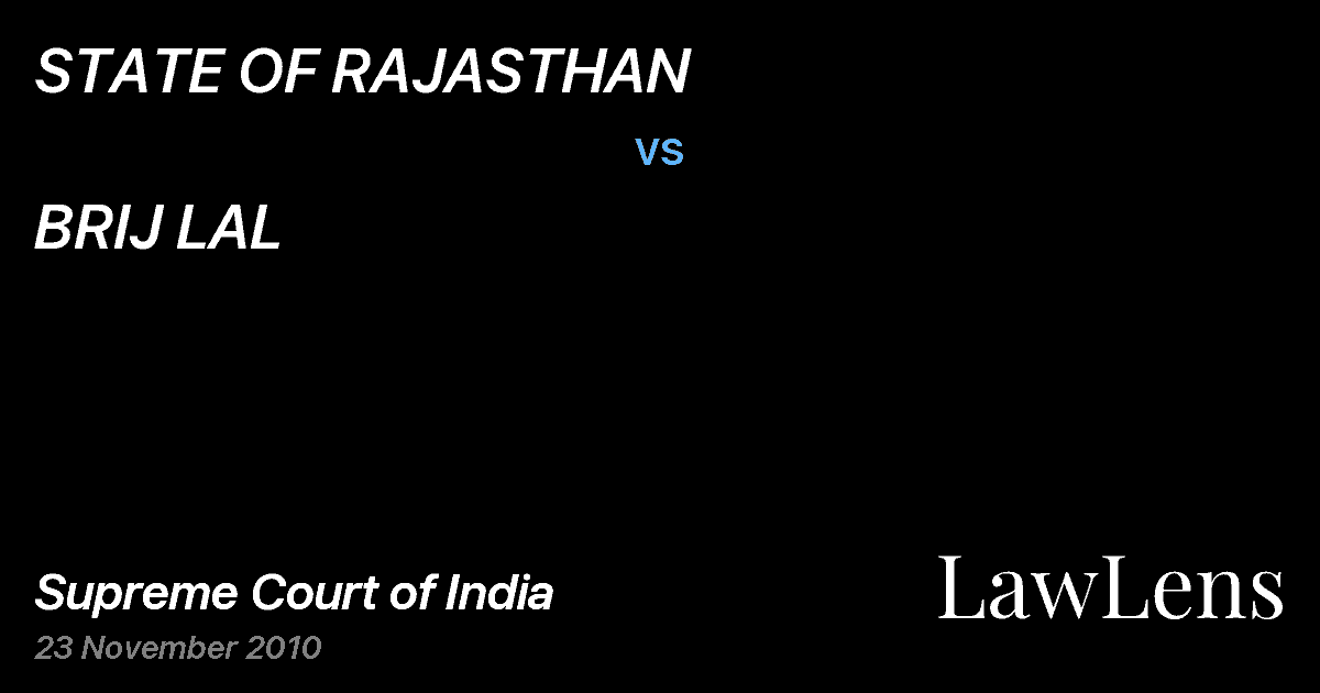 Preview image for STATE OF RAJASTHAN vs. BRIJ LAL