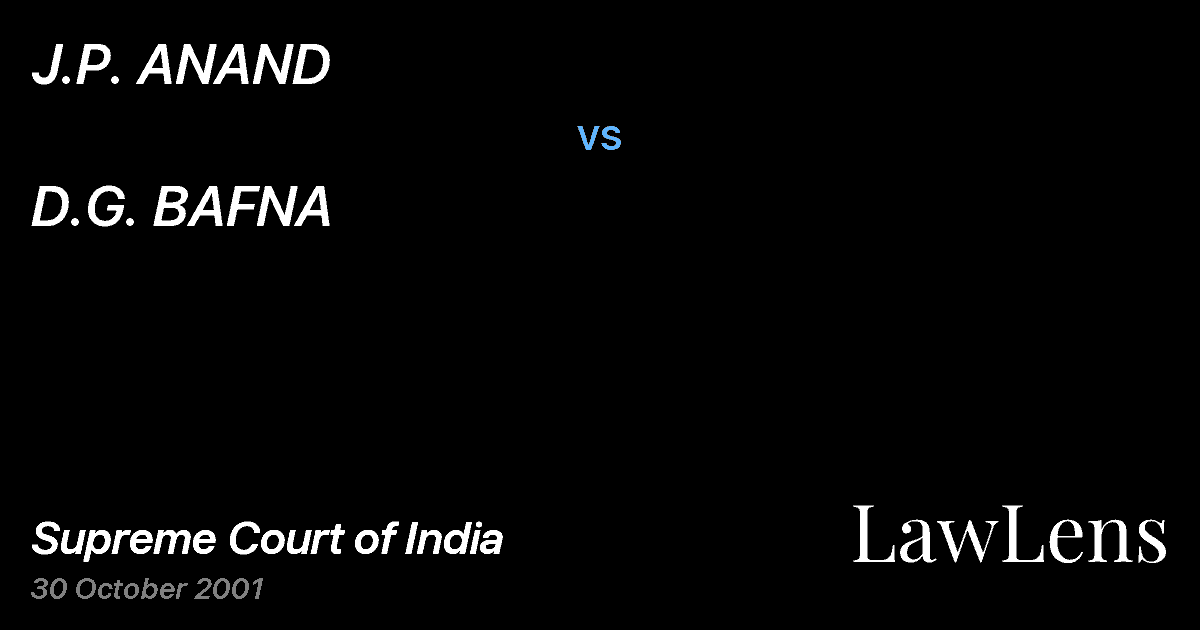 Preview image for J.P. ANAND vs. D.G. BAFNA
