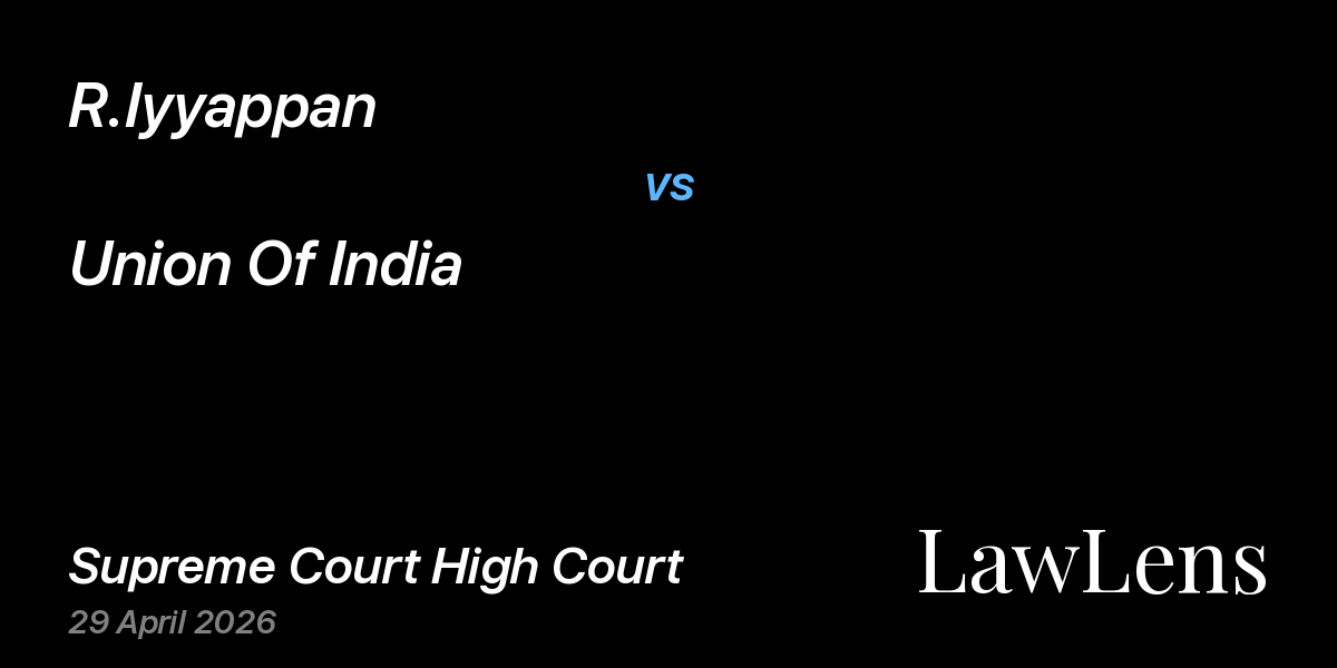 Preview image for R.Iyyappan vs. Union Of India