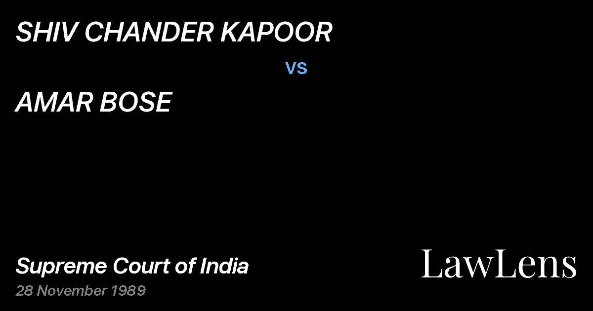 Preview image for SHIV CHANDER KAPOOR vs. AMAR BOSE