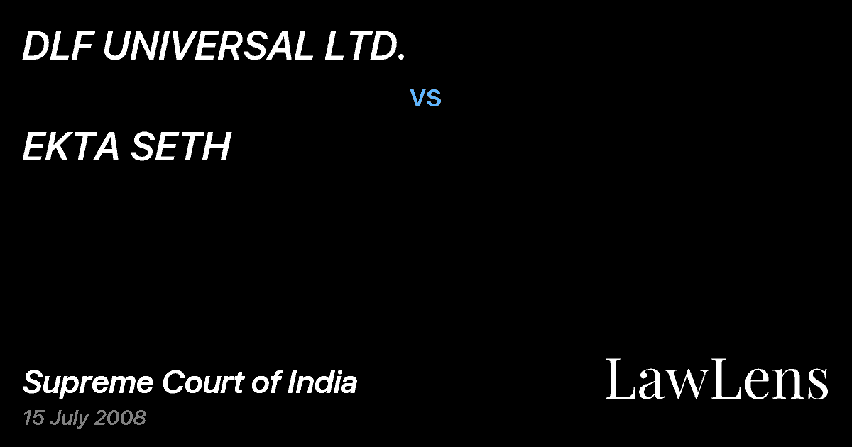 Preview image for DLF UNIVERSAL LTD. vs. EKTA SETH