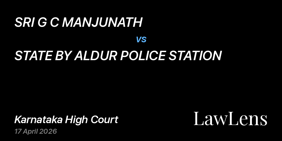 Preview image for SRI G C MANJUNATH vs. STATE BY ALDUR POLICE STATION