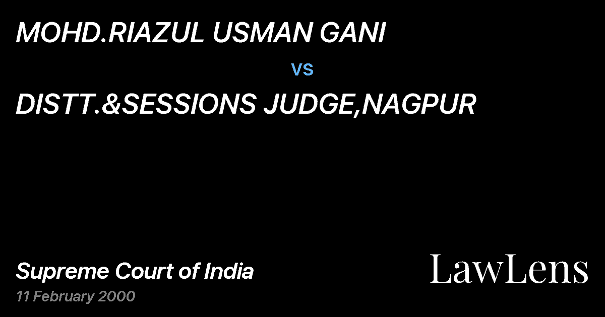 Preview image for MOHD.RIAZUL USMAN GANI vs. DISTT.&SESSIONS JUDGE,NAGPUR