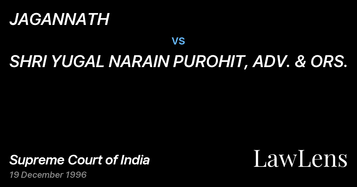 Preview image for JAGANNATH vs. SHRI YUGAL NARAIN PUROHIT, ADV. & ORS.