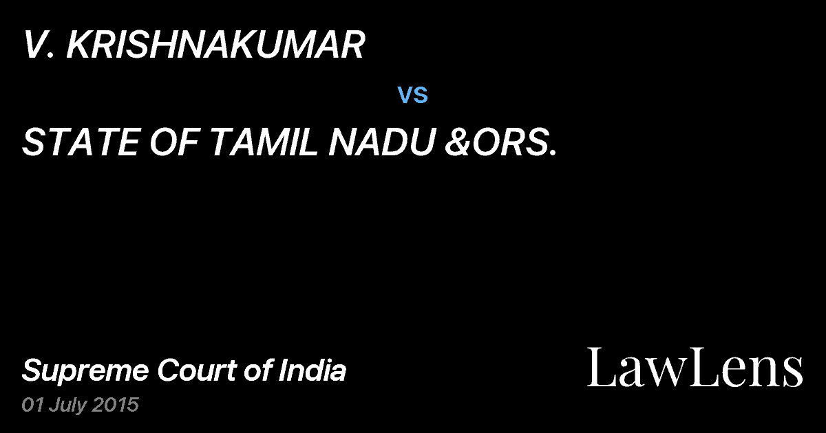 Preview image for V. KRISHNAKUMAR vs. STATE OF TAMIL NADU &ORS.