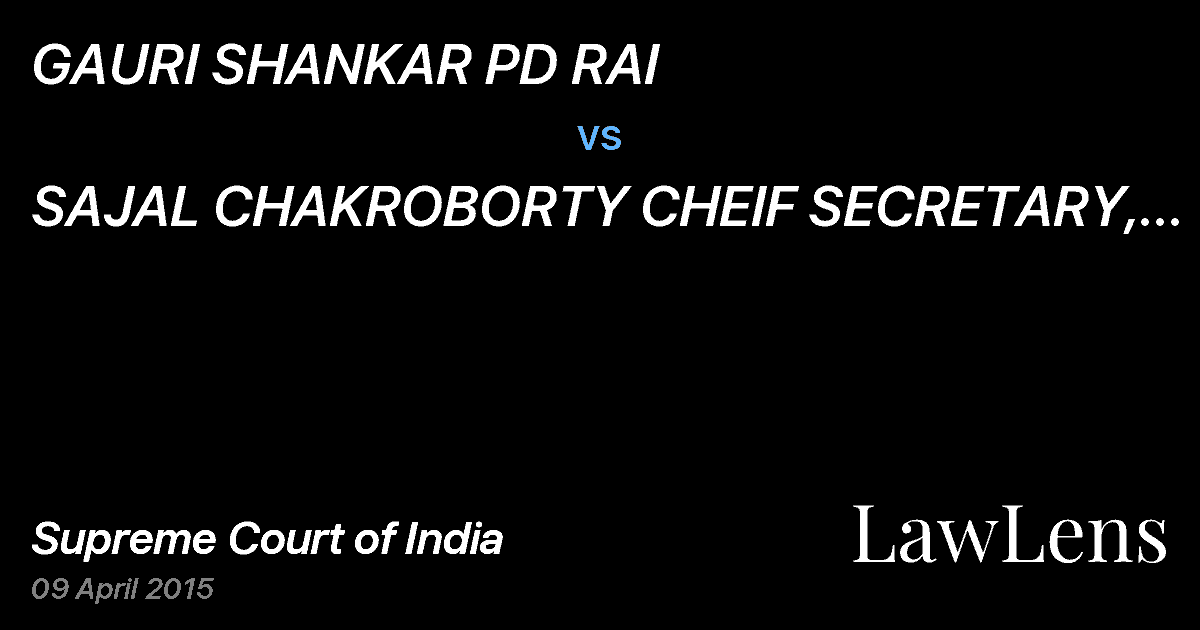 Preview image for GAURI SHANKAR PD RAI vs. SAJAL CHAKROBORTY CHEIF SECRETARY, GOVT. OF JHARKHAND