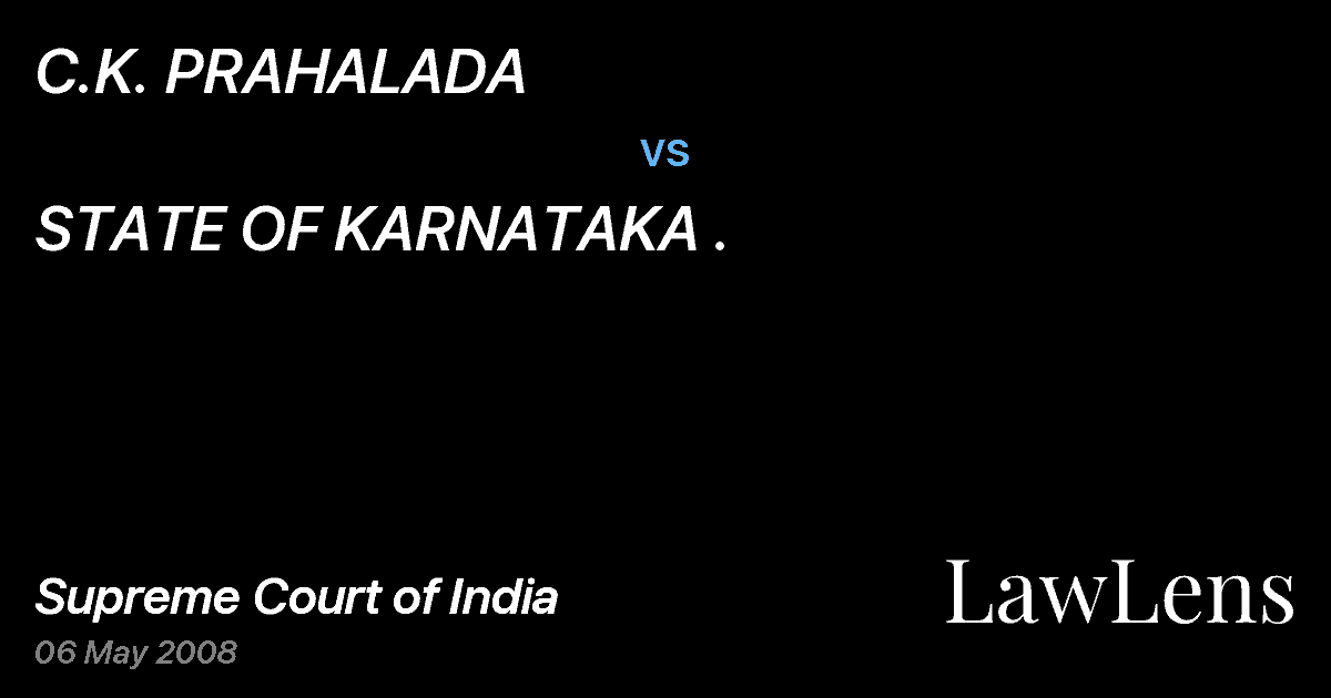 Preview image for C.K. PRAHALADA vs. STATE OF KARNATAKA .