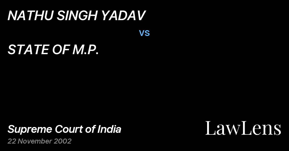 Preview image for NATHU SINGH YADAV vs. STATE OF M.P.