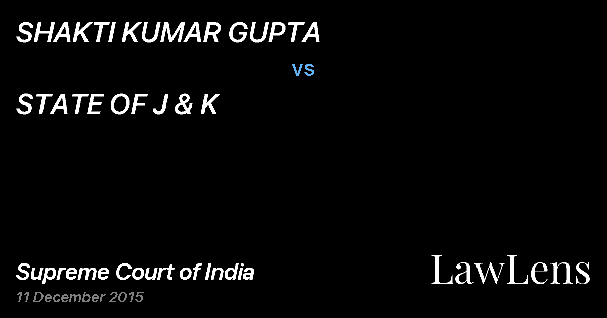 Preview image for SHAKTI KUMAR GUPTA vs. STATE OF J & K
