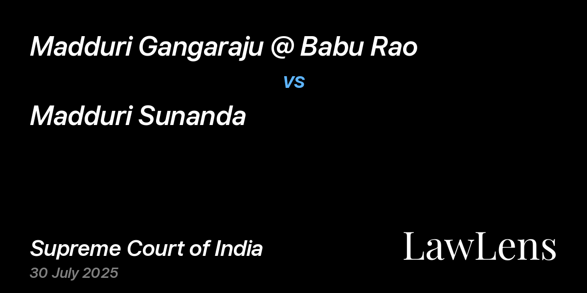 Preview image for MADDURI GANGARAJU @ BABU RAO vs. MADDURI SUNANDA