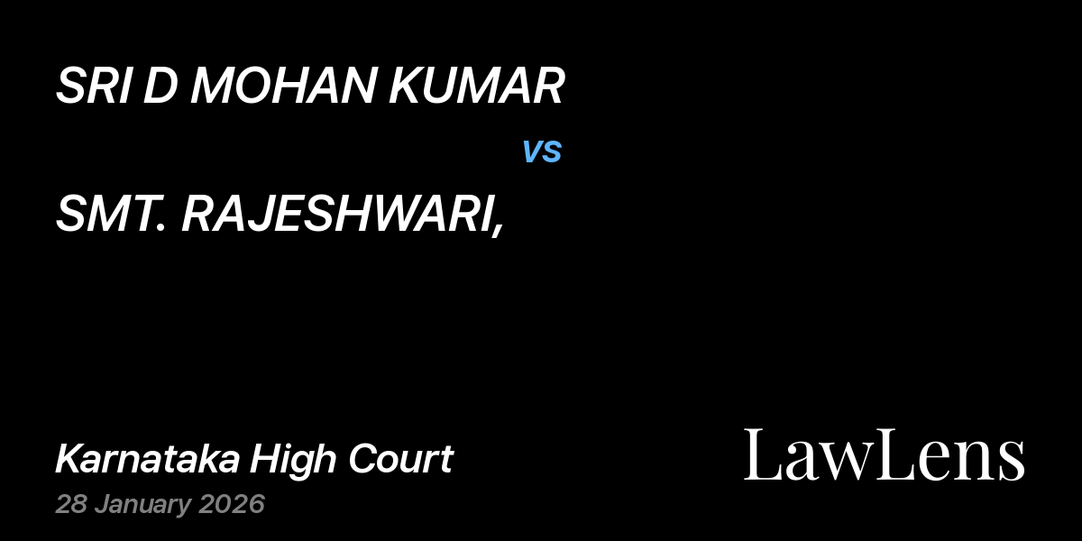 Preview image for SRI D MOHAN KUMAR vs. SMT. RAJESHWARI,