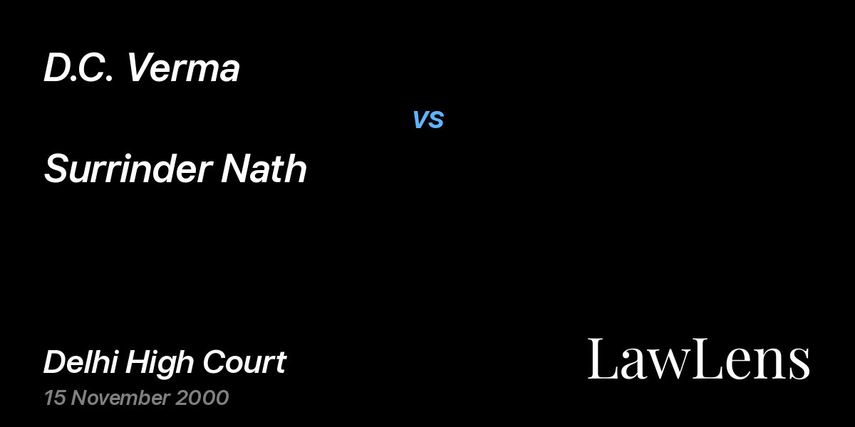 Preview image for D.C. Verma vs. Surrinder Nath
