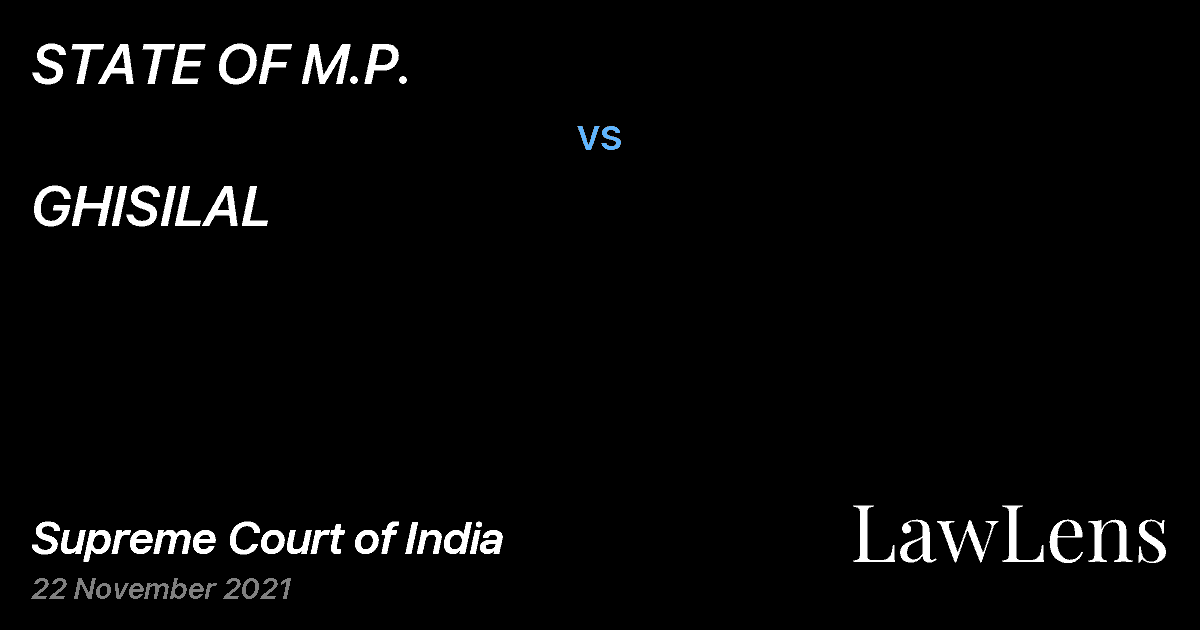 Preview image for STATE OF M.P. vs. GHISILAL
