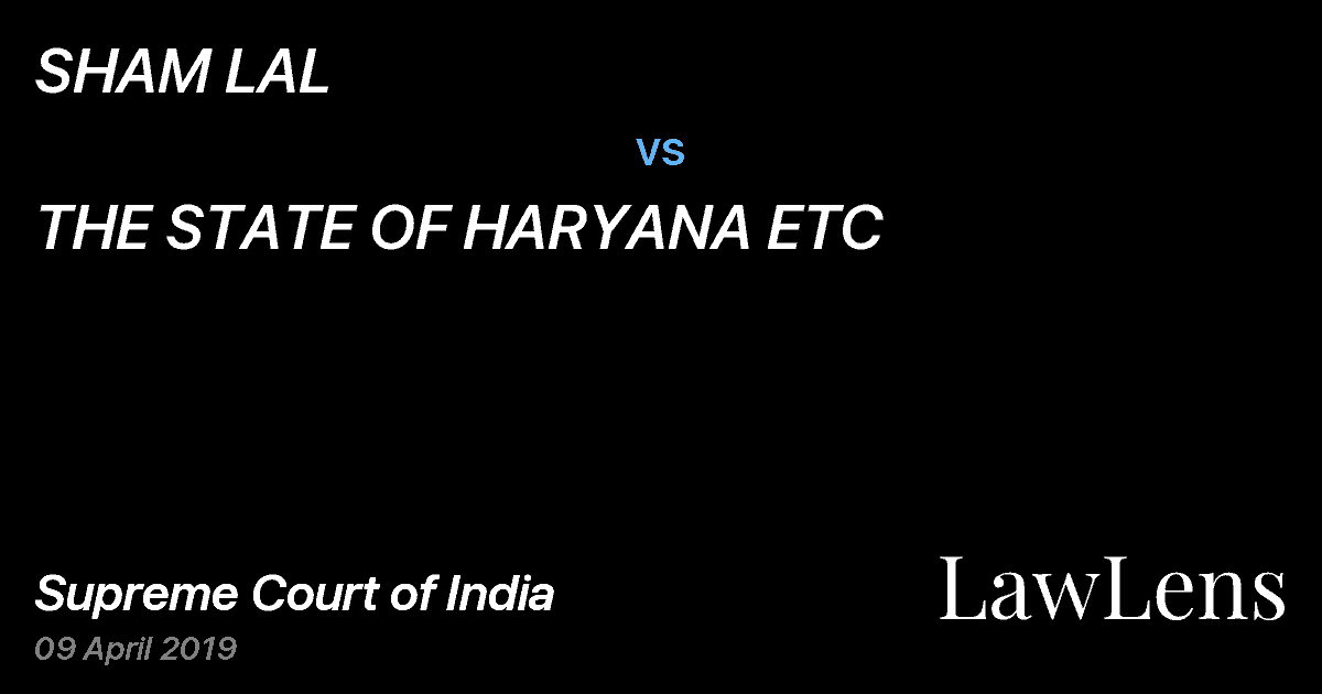 Preview image for SHAM LAL vs. THE STATE OF HARYANA ETC